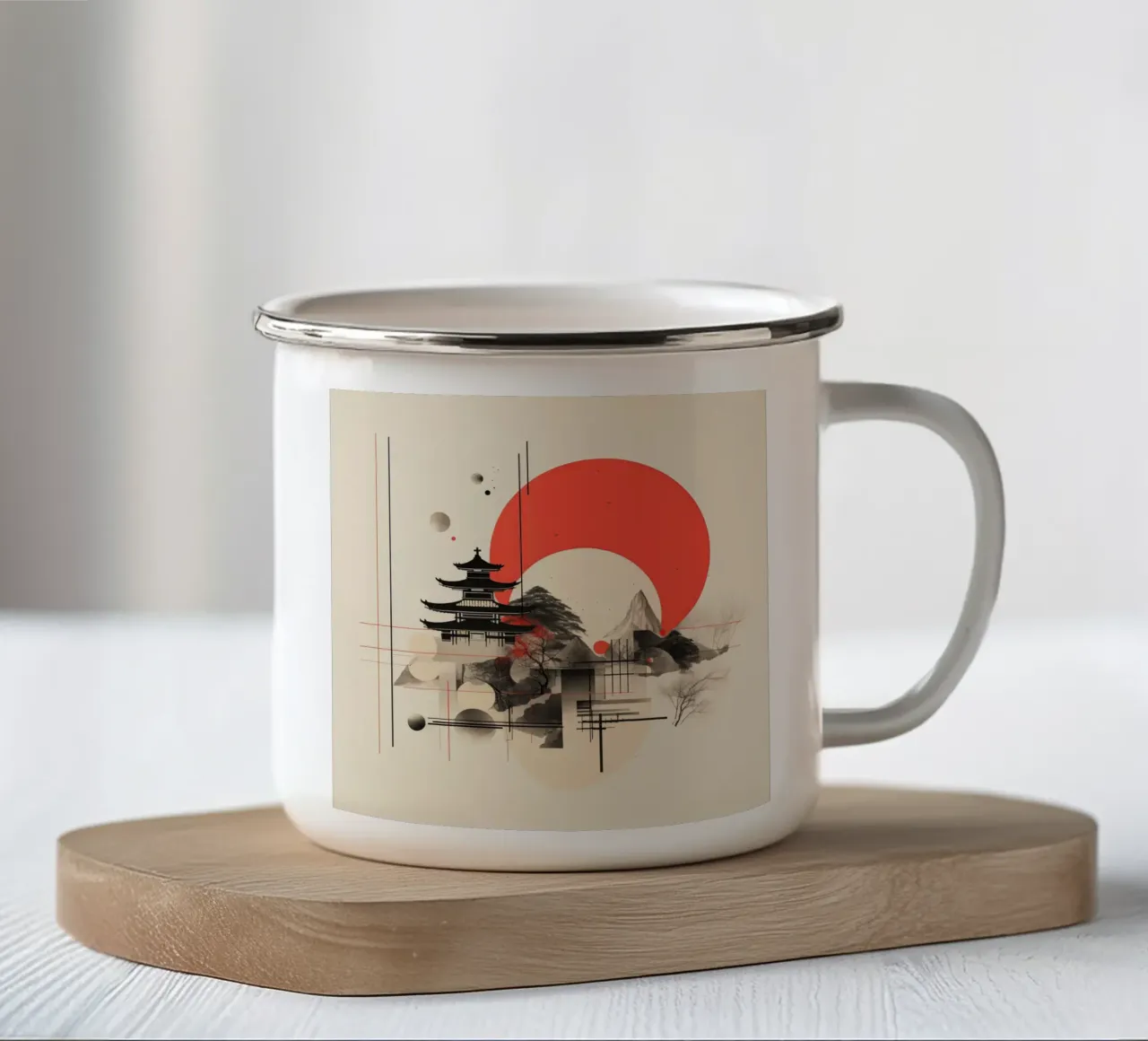 Paesaggio giapponese tazza in smalto da Imagine