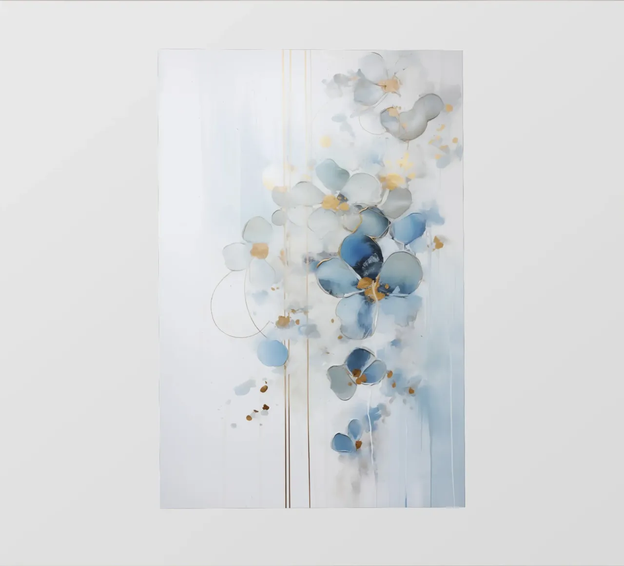 Fiori blu astratti telo in pvc da Imagine