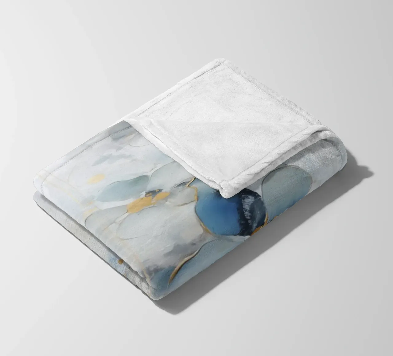 Blue flowers abstract fleece blanket by Imagine