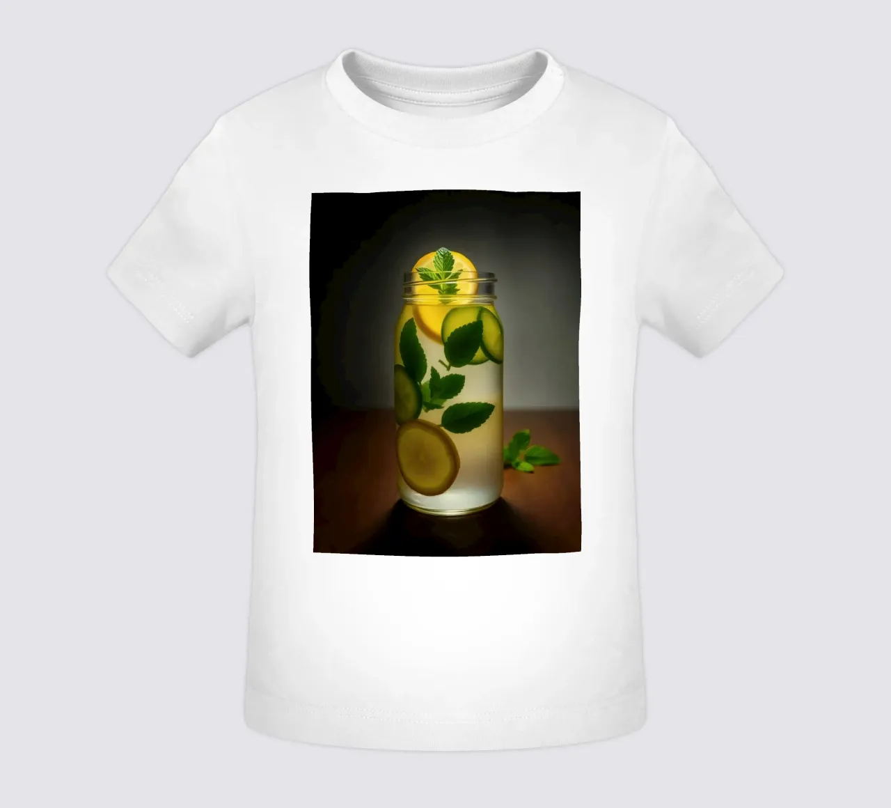 Refreshing lemonade with mint leaves and cucumber slices baby t-shirt by DesignDoodle