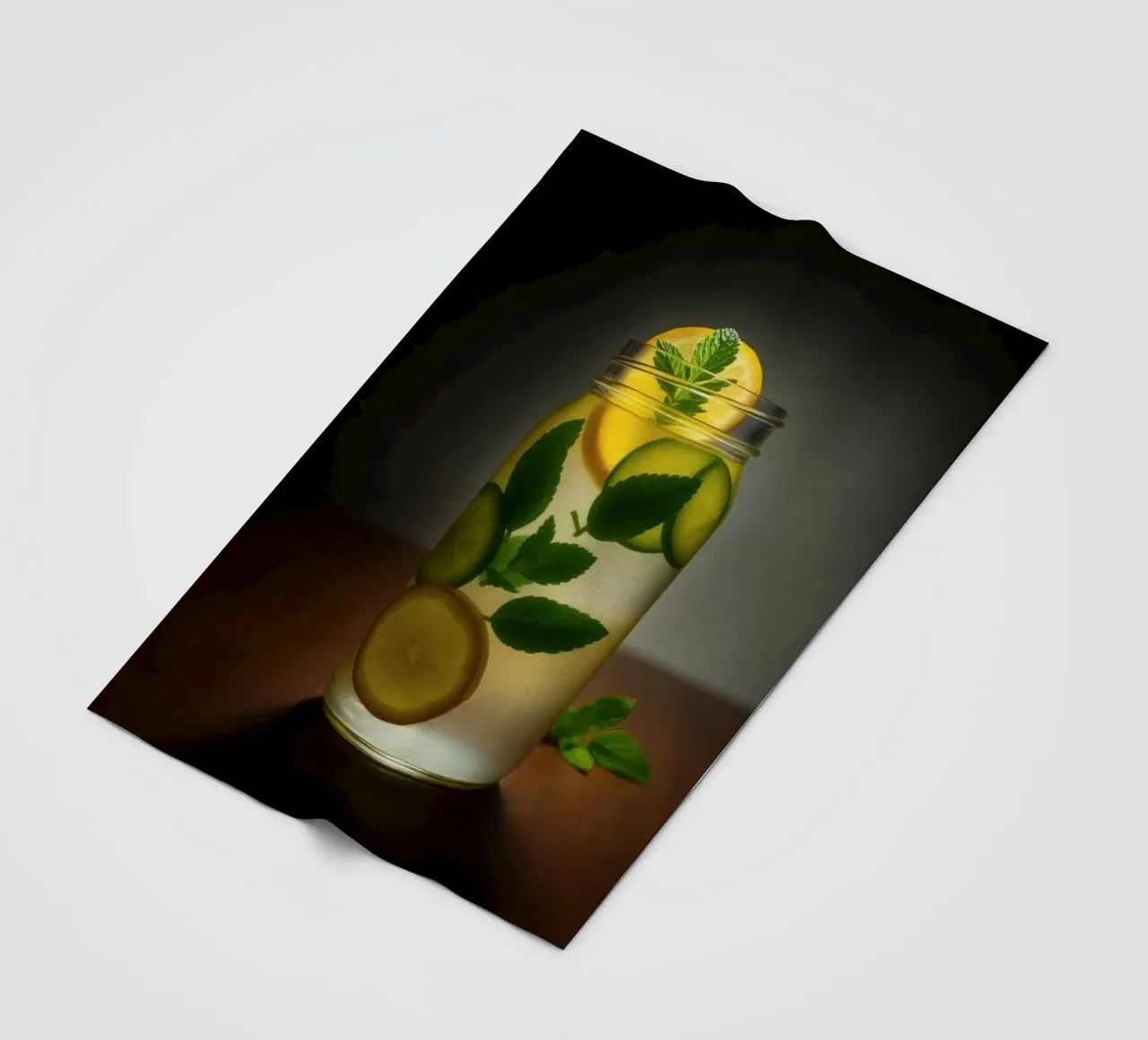 Refreshing lemonade with mint leaves and cucumber slices fleece blanket by DesignDoodle