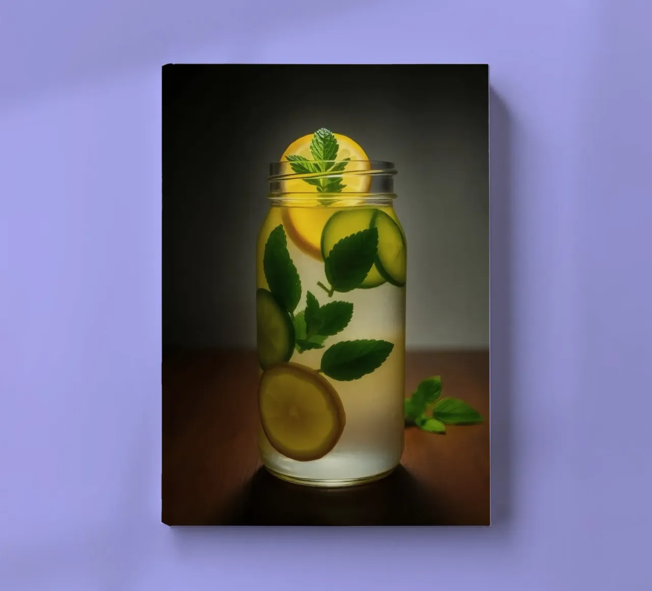 Refreshing lemonade with mint leaves and cucumber slices notebook by DesignDoodle