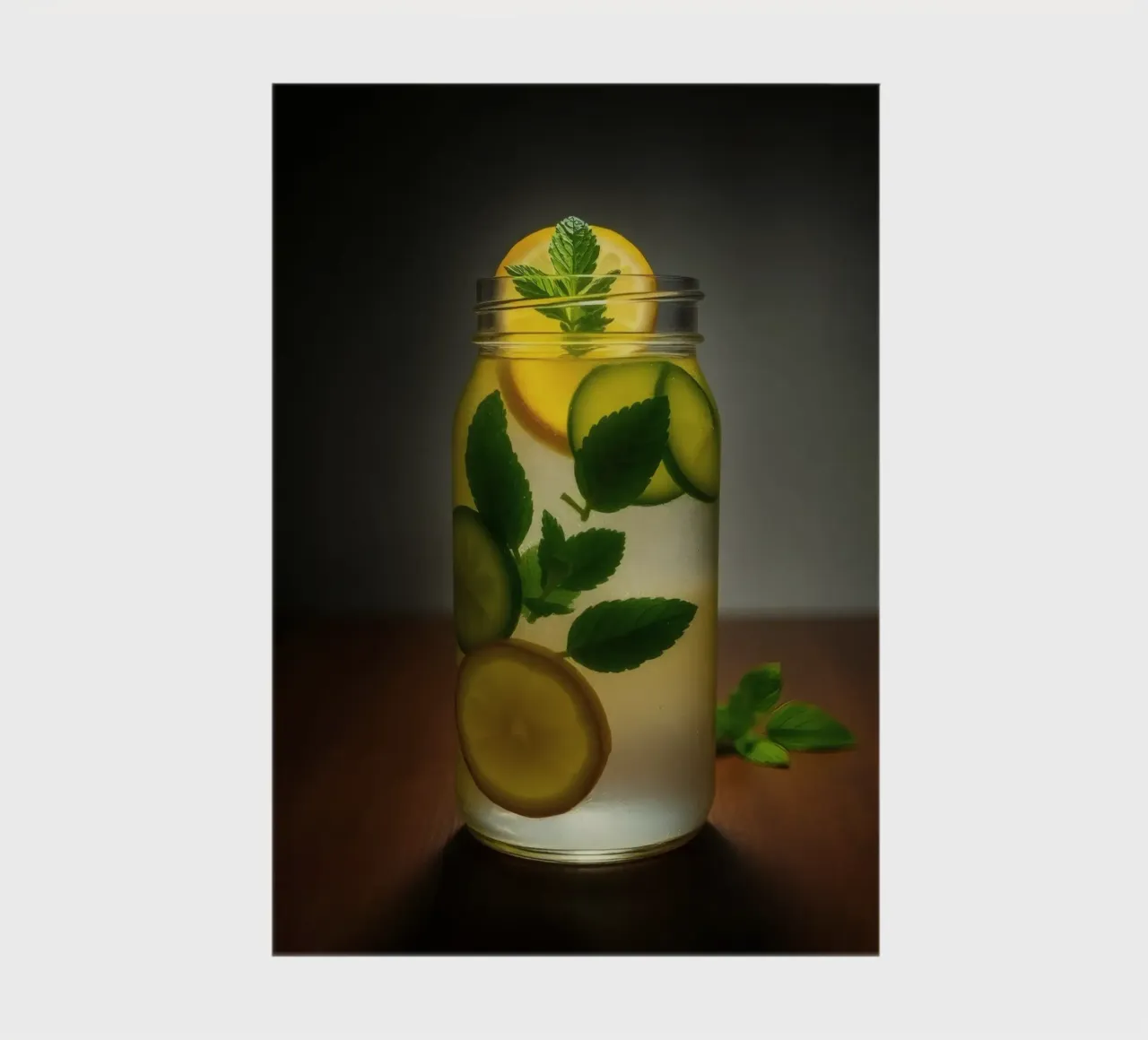 Refreshing lemonade with mint leaves and cucumber slices notebook by DesignDoodle