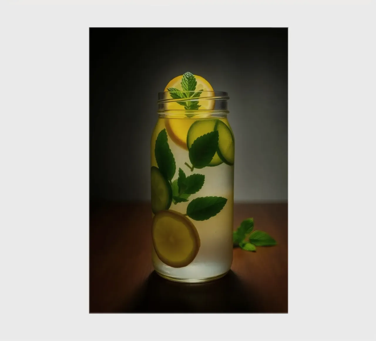 Refreshing lemonade with mint leaves and cucumber slices notebook by DesignDoodle
