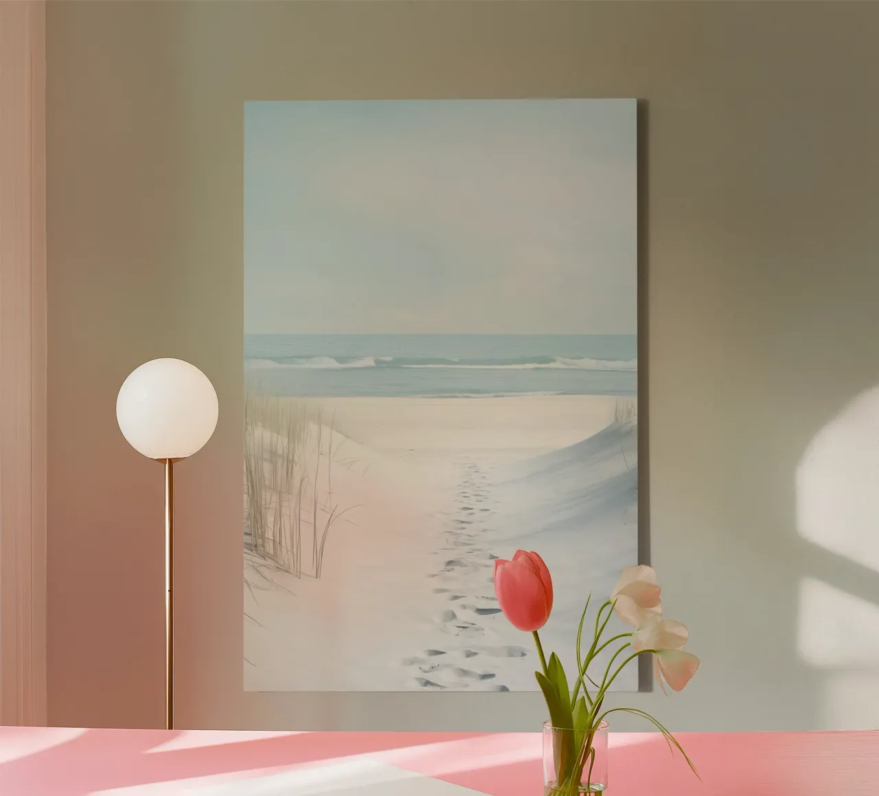 Het strand canvas van Imagine