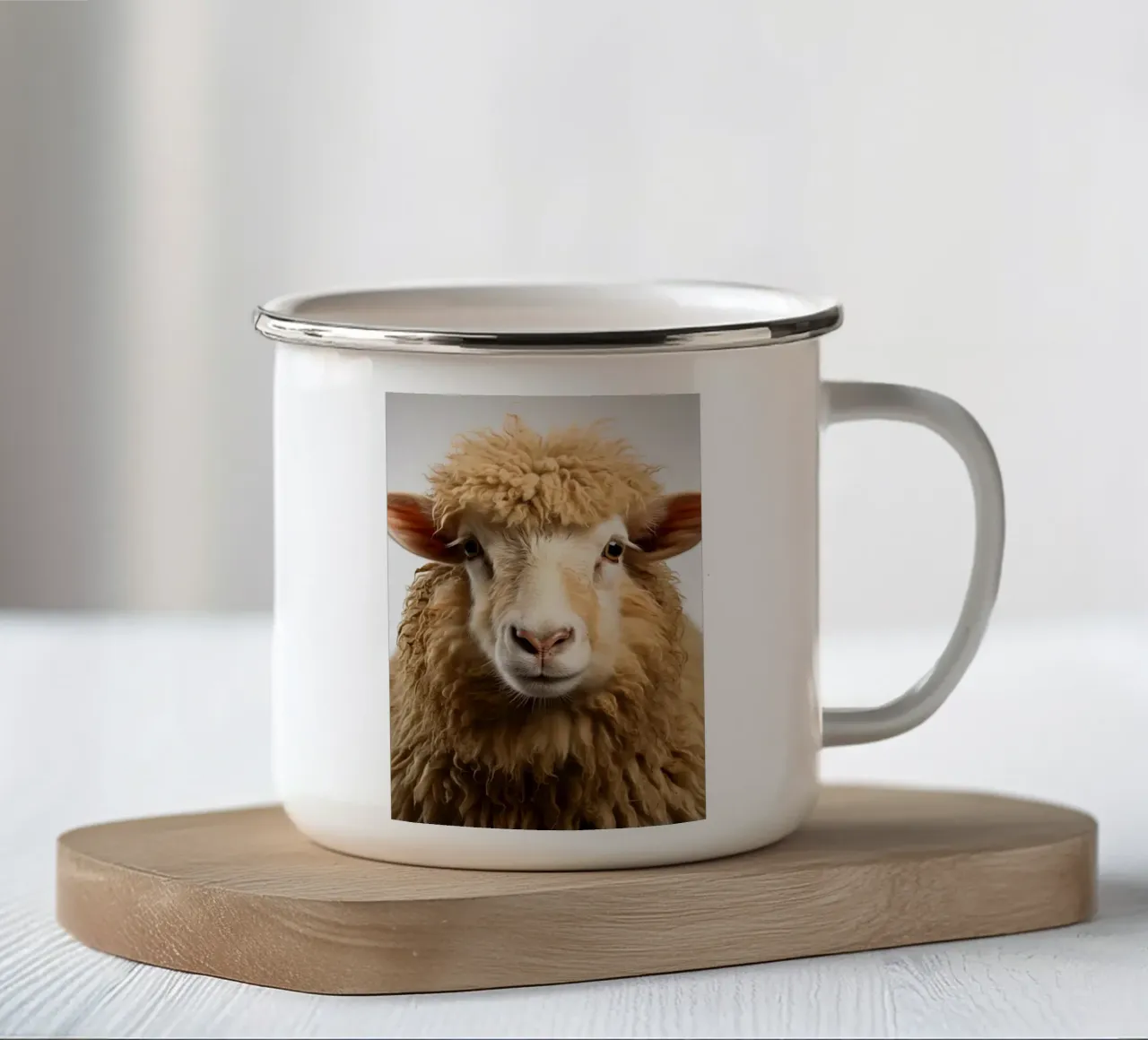 Pecora tazza in smalto da Imagine
