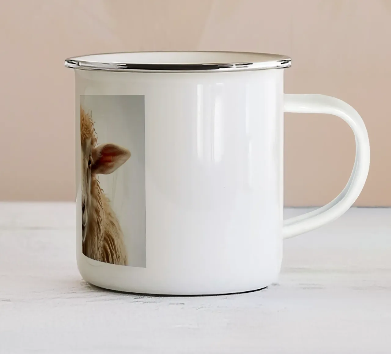 Ritratto di pecora tazza in smalto da Imagine