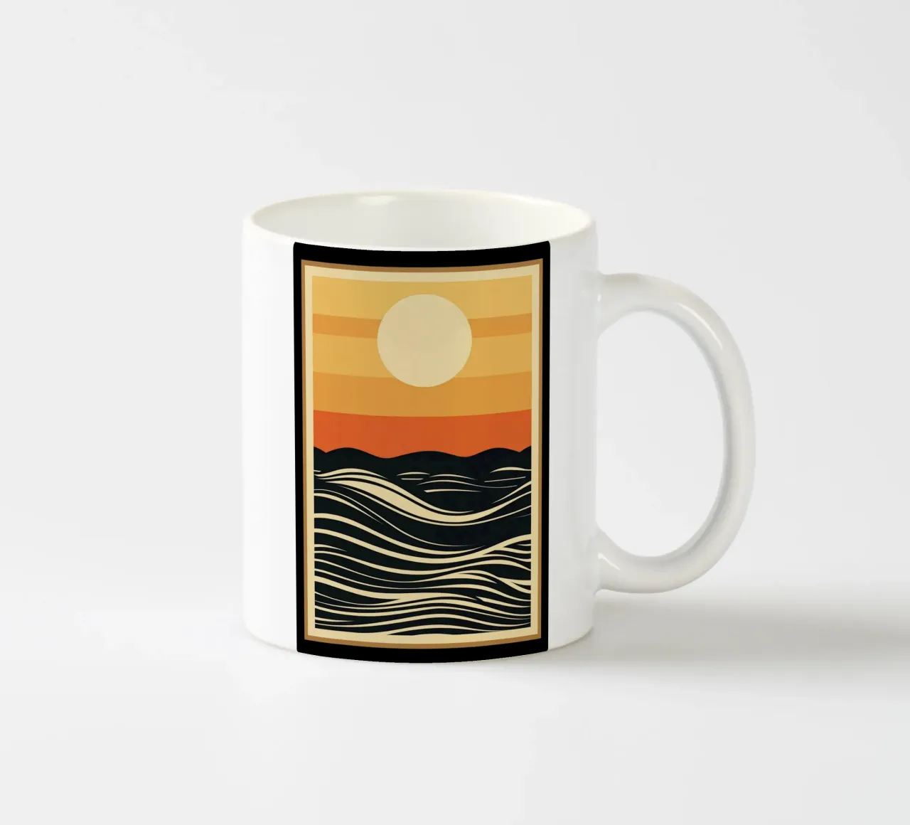 Abstracte zonsondergang keramische mok van Imagine