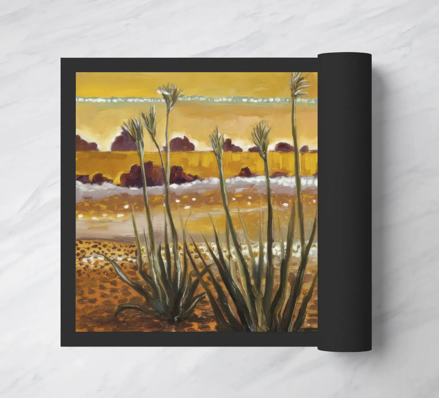 Arid Echo Bloom doormat by Obisidian Brush