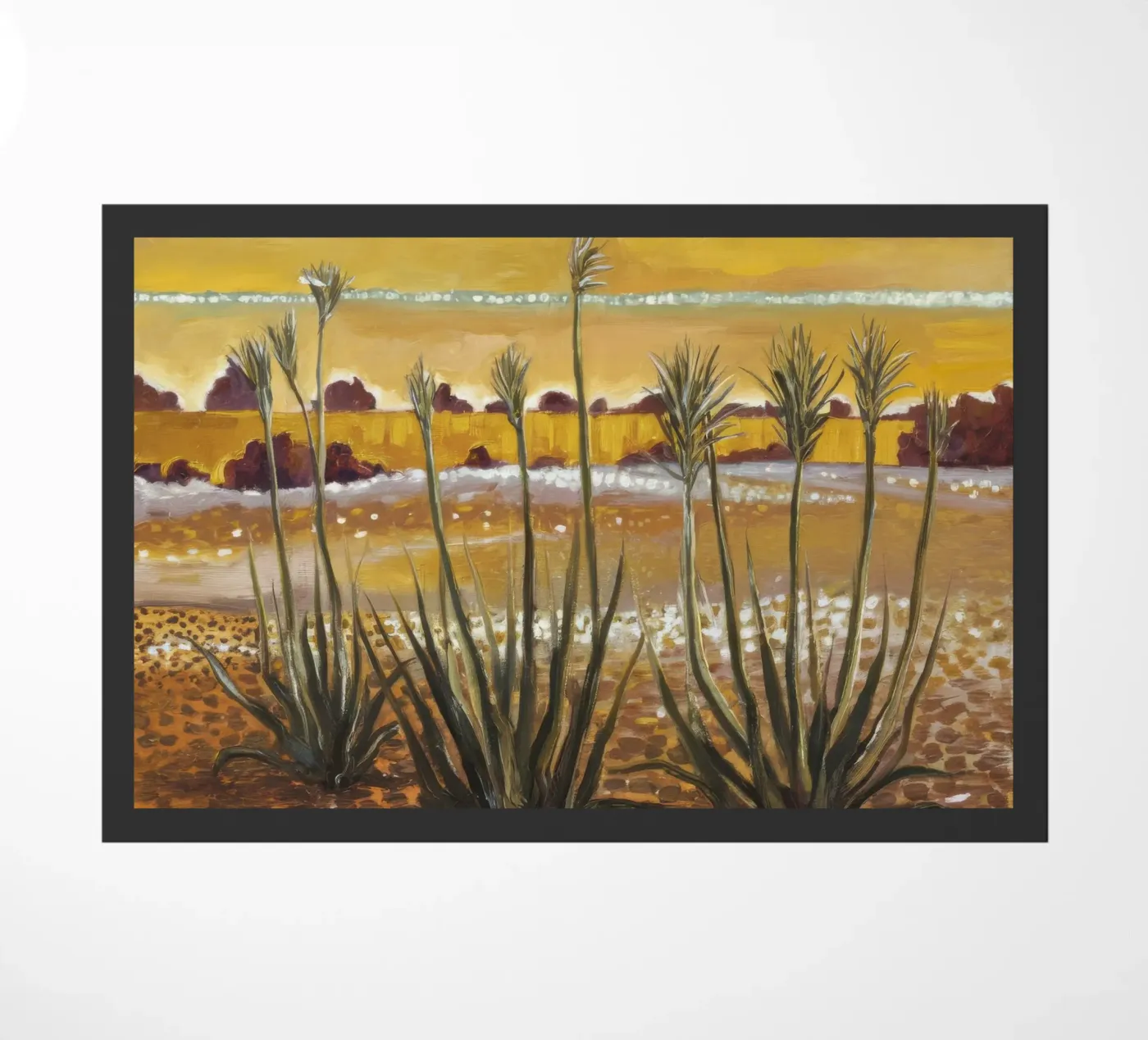 Arid Echo Bloom doormat by Obisidian Brush