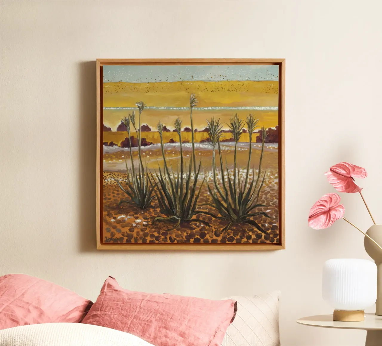 Aride Echo Bloei canvas met Baklijst van Obisidian Brush