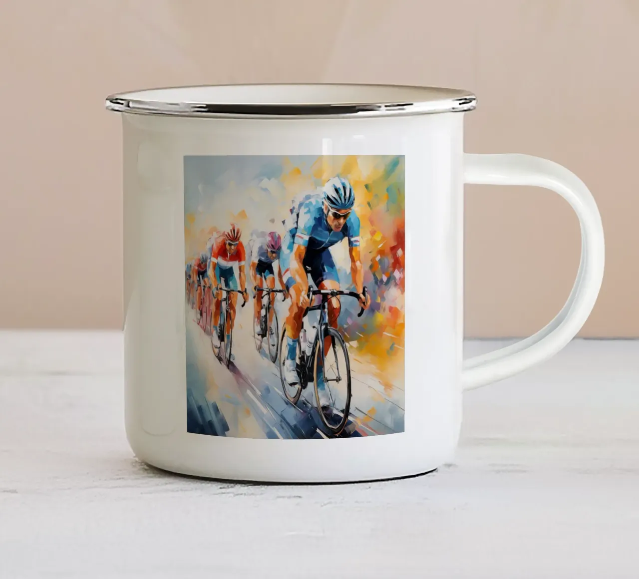 Ciclisti tazza in smalto da Imagine