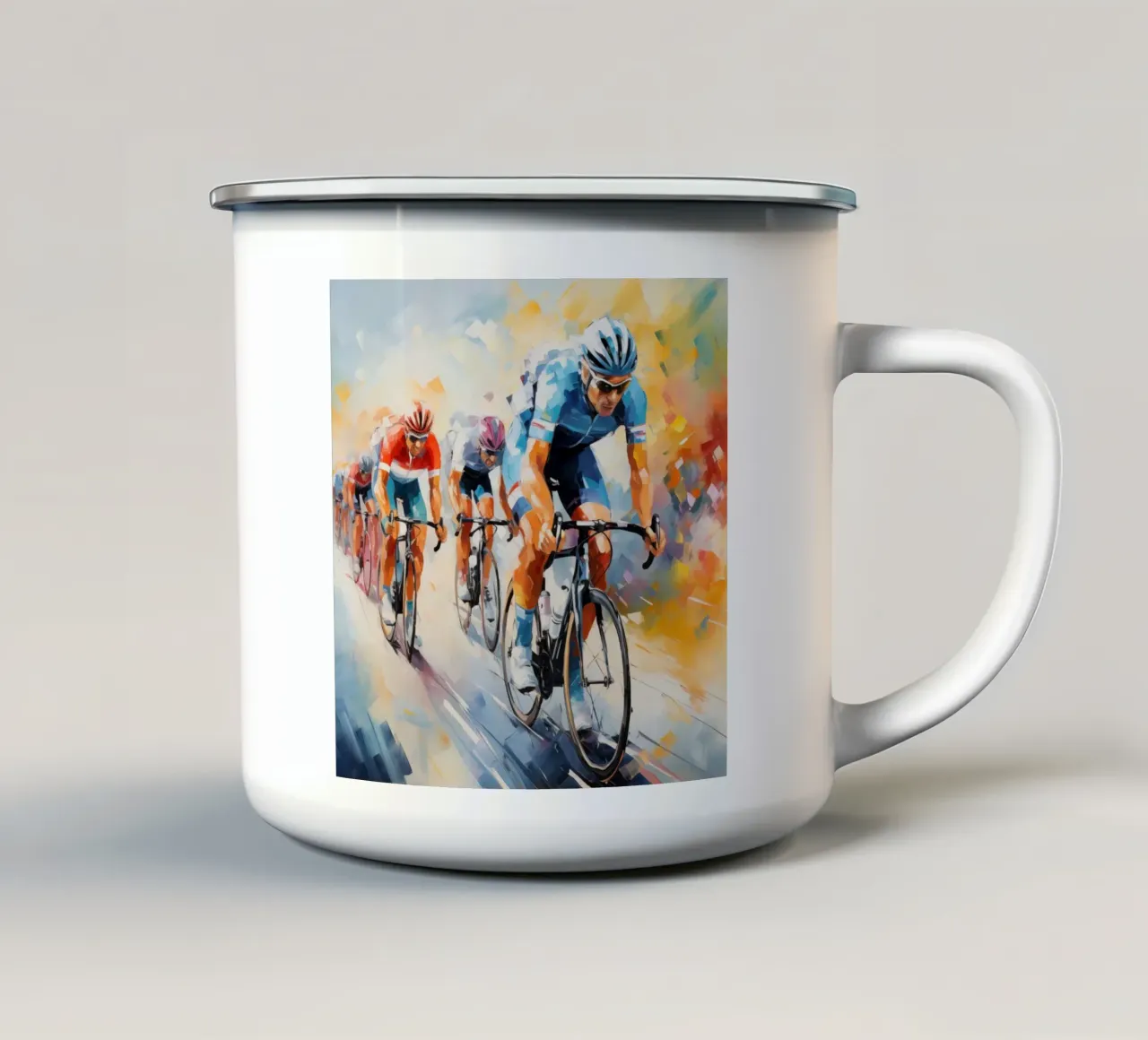 Ciclisti tazza in smalto da Imagine