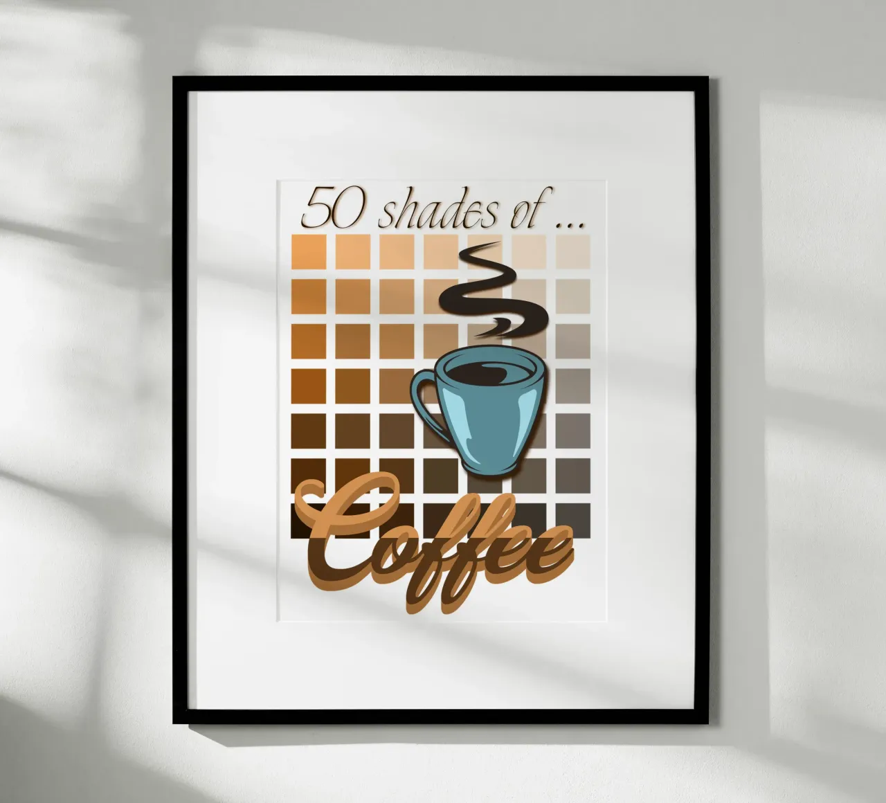 Coffee Palette: 50 Shades of Brewed Bliss poster con telaio in alluminio da Une Affaire de Filles