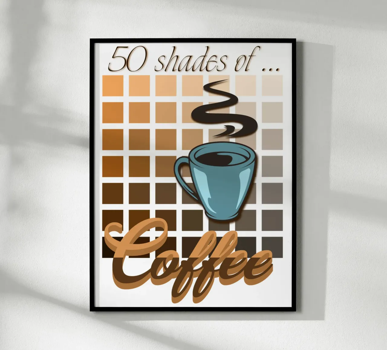 Coffee Palette: 50 Shades of Brewed Bliss poster con telaio in alluminio da Une Affaire de Filles
