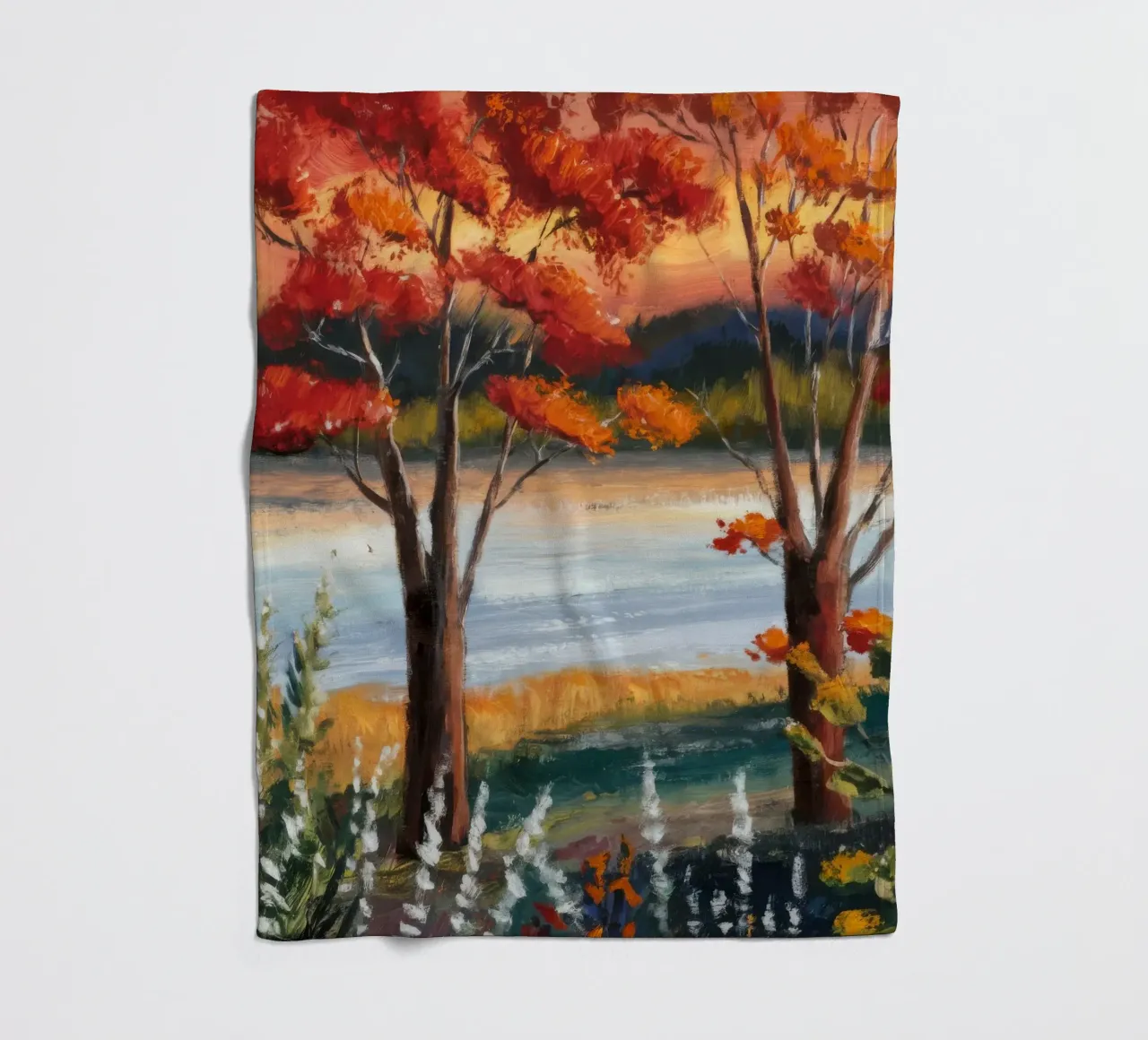 Fiume d'autunno Hush coperta in pile da Obisidian Brush