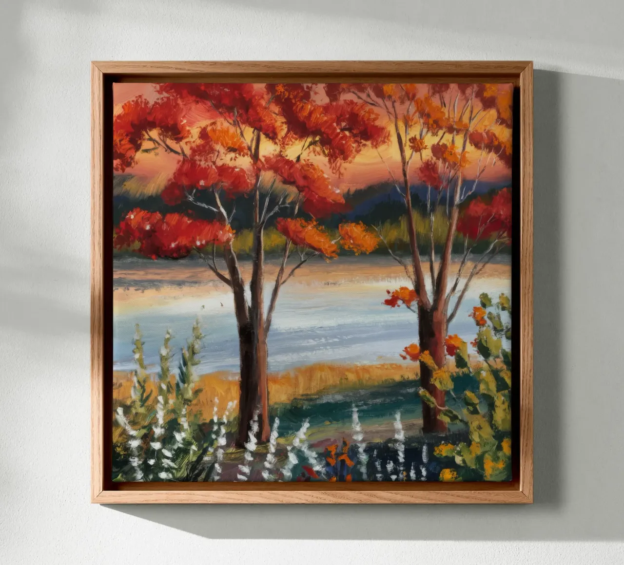 Fiume d'autunno Hush tela con Cornice a cassetta da Obisidian Brush