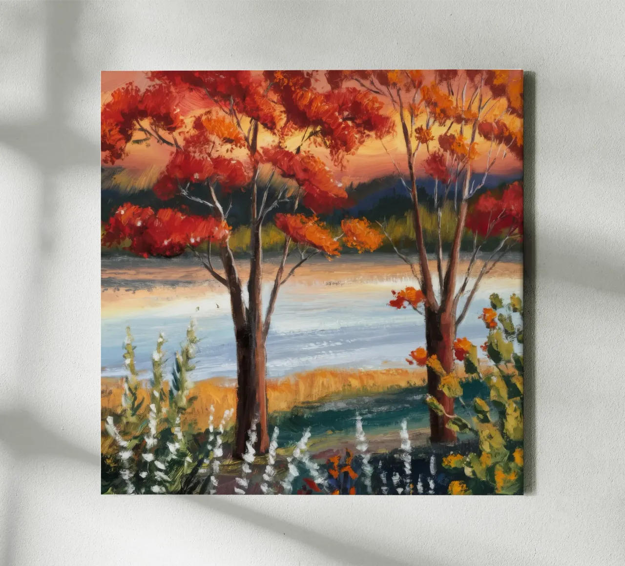 Fiume d'autunno Hush tela con Cornice a cassetta da Obisidian Brush