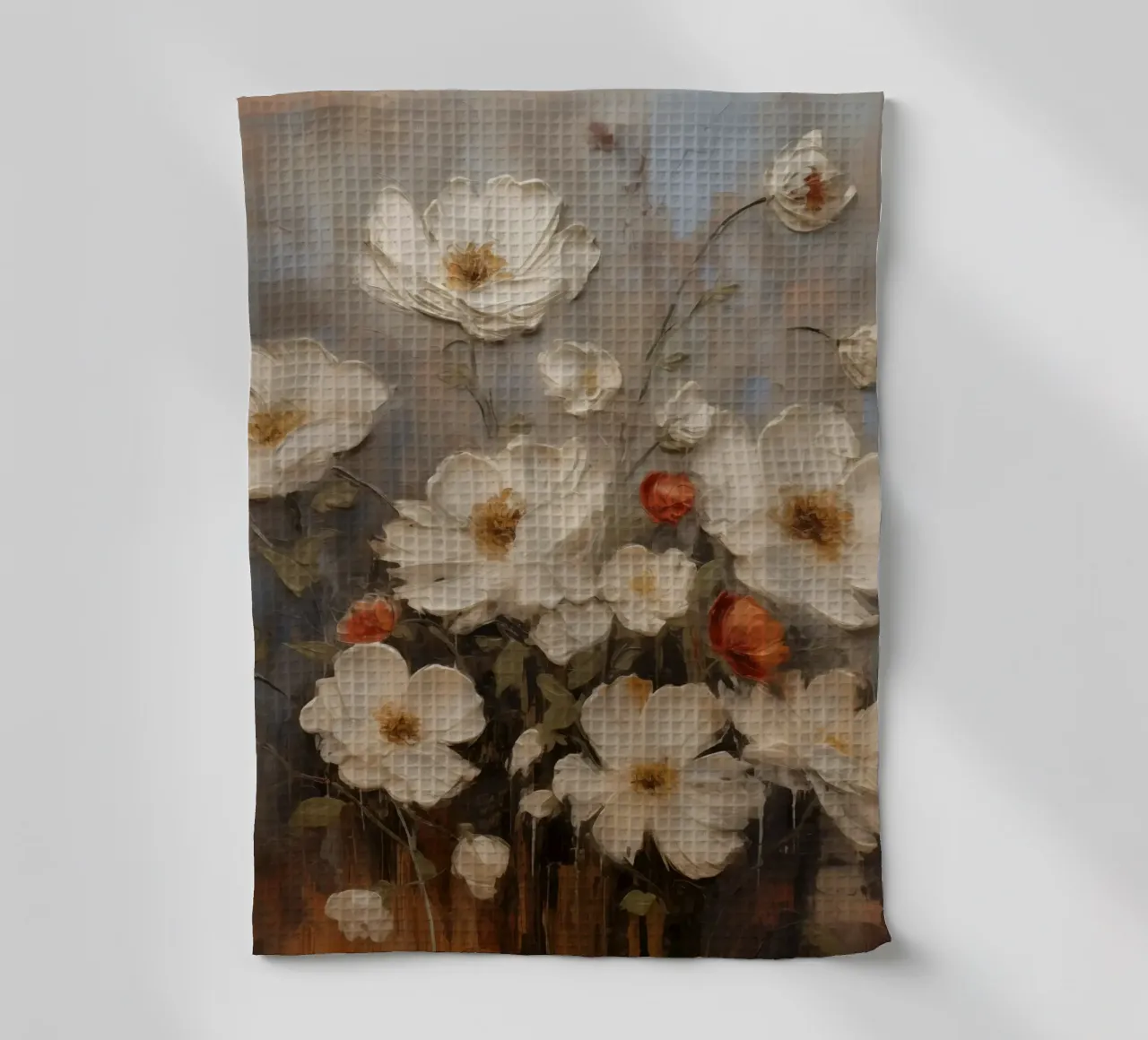 Fiori bianchi canovaccio da cucina da Imagine