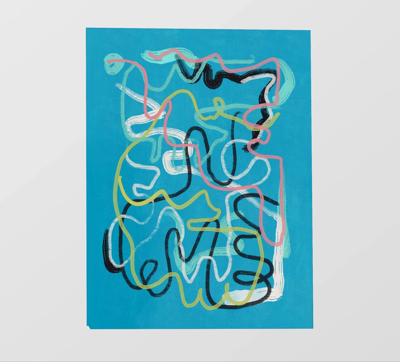 Linea d'arte multicolore astratta telo in pvc da Little Dean