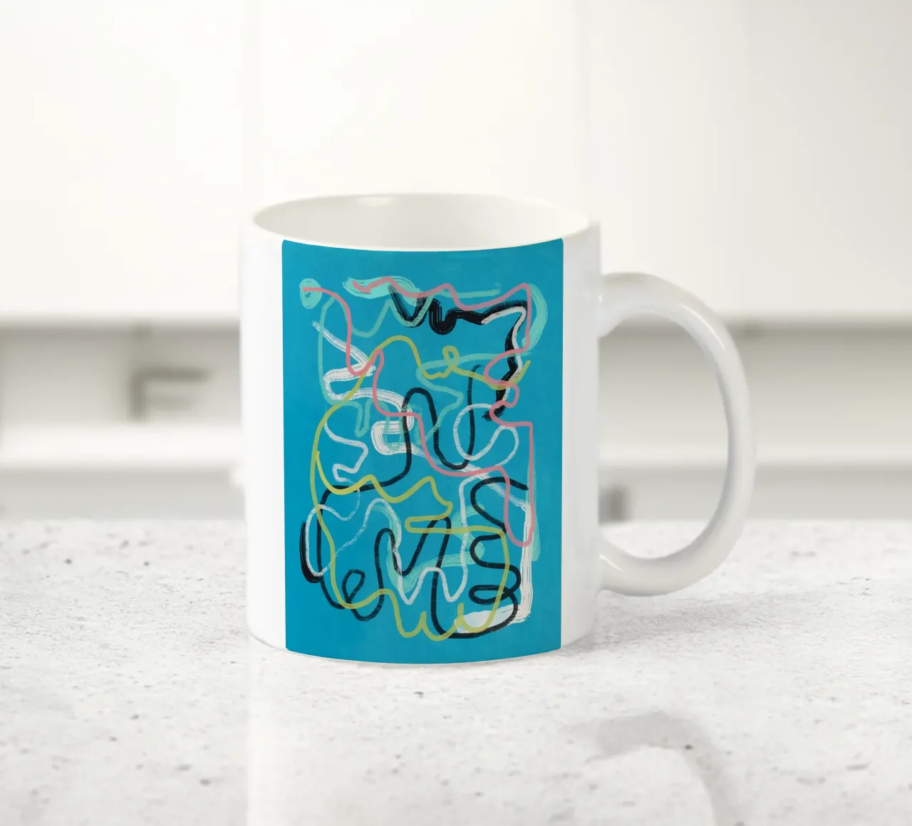 Linea d'arte multicolore astratta tazza in ceramica da Little Dean