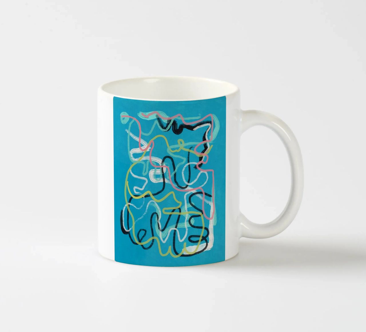 Linea d'arte multicolore astratta tazza in ceramica da Little Dean