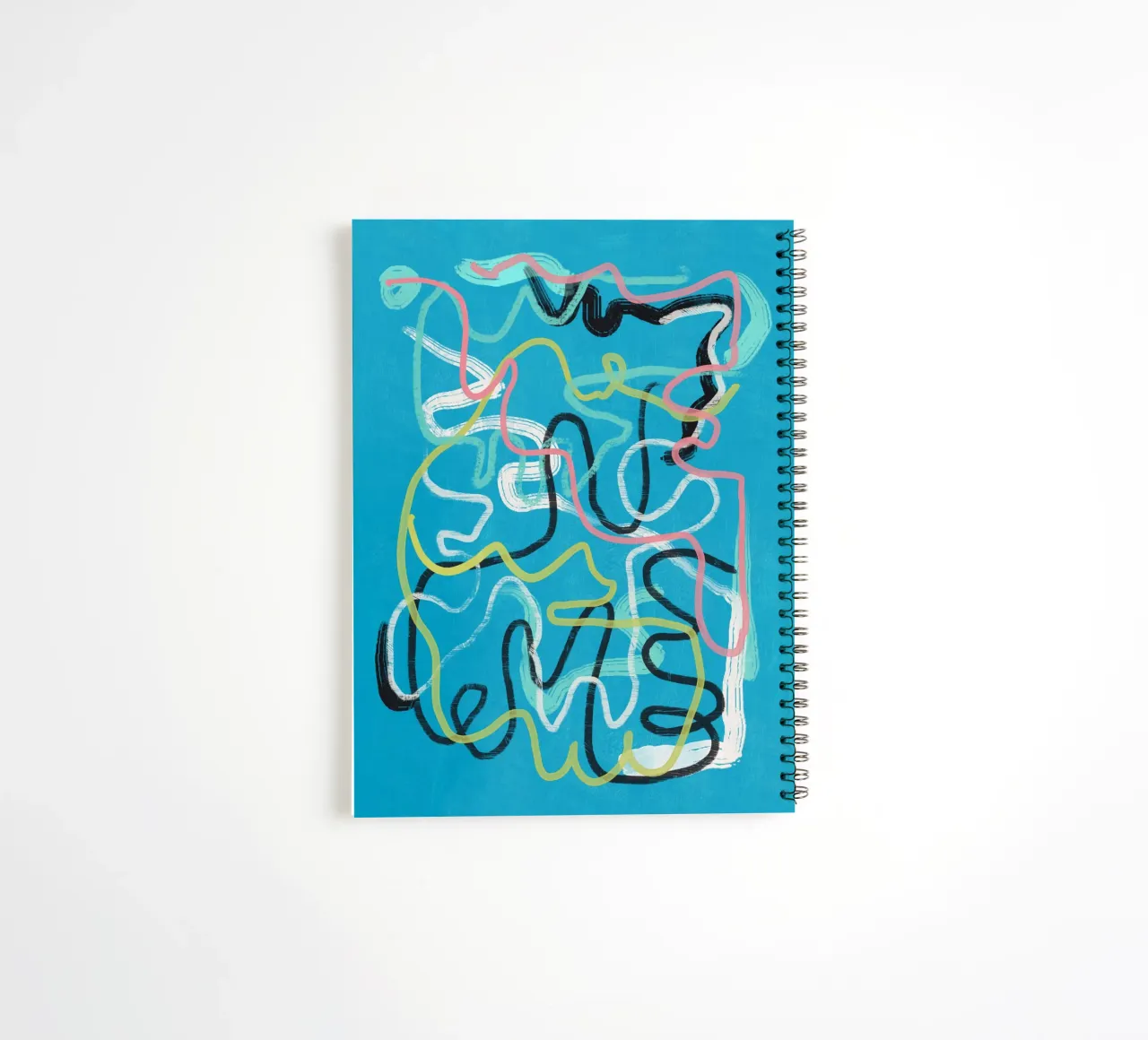 Multicolor line art abstract spiral notebook by Little Dean