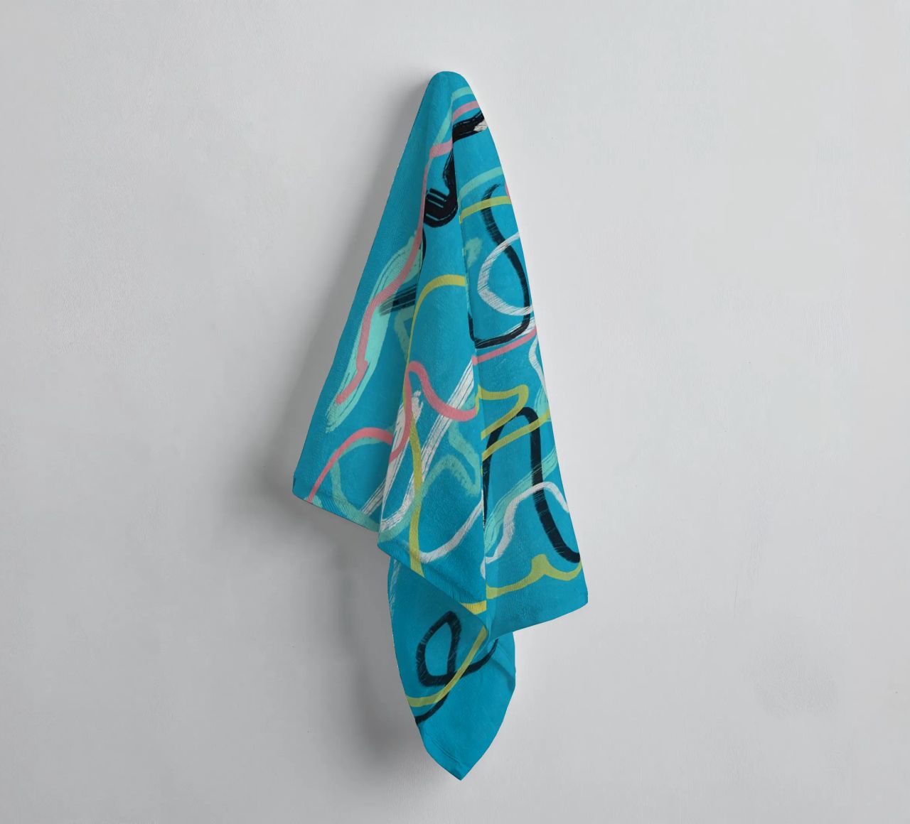 Linea d'arte multicolore astratta asciugamano da bagno da Little Dean