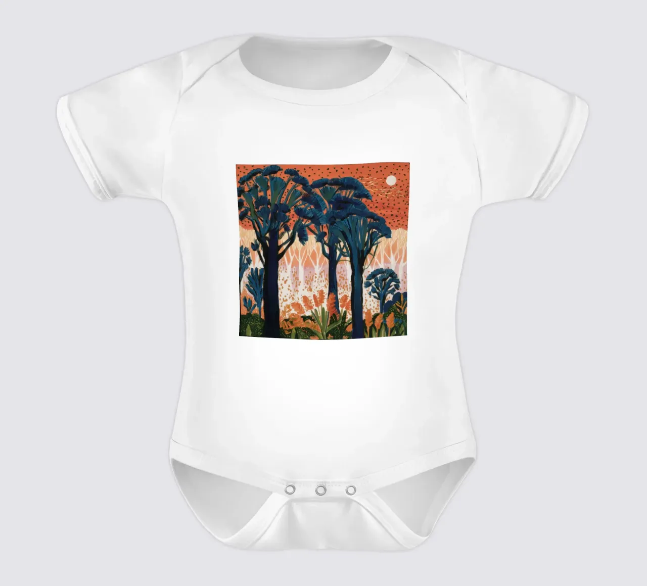 Coral Canopy Pulse Kurzarm Babybody von Obisidian Brush