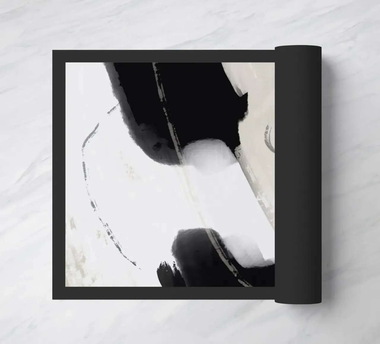Dipingere astratto in bianco e nero zerbino da Little Dean