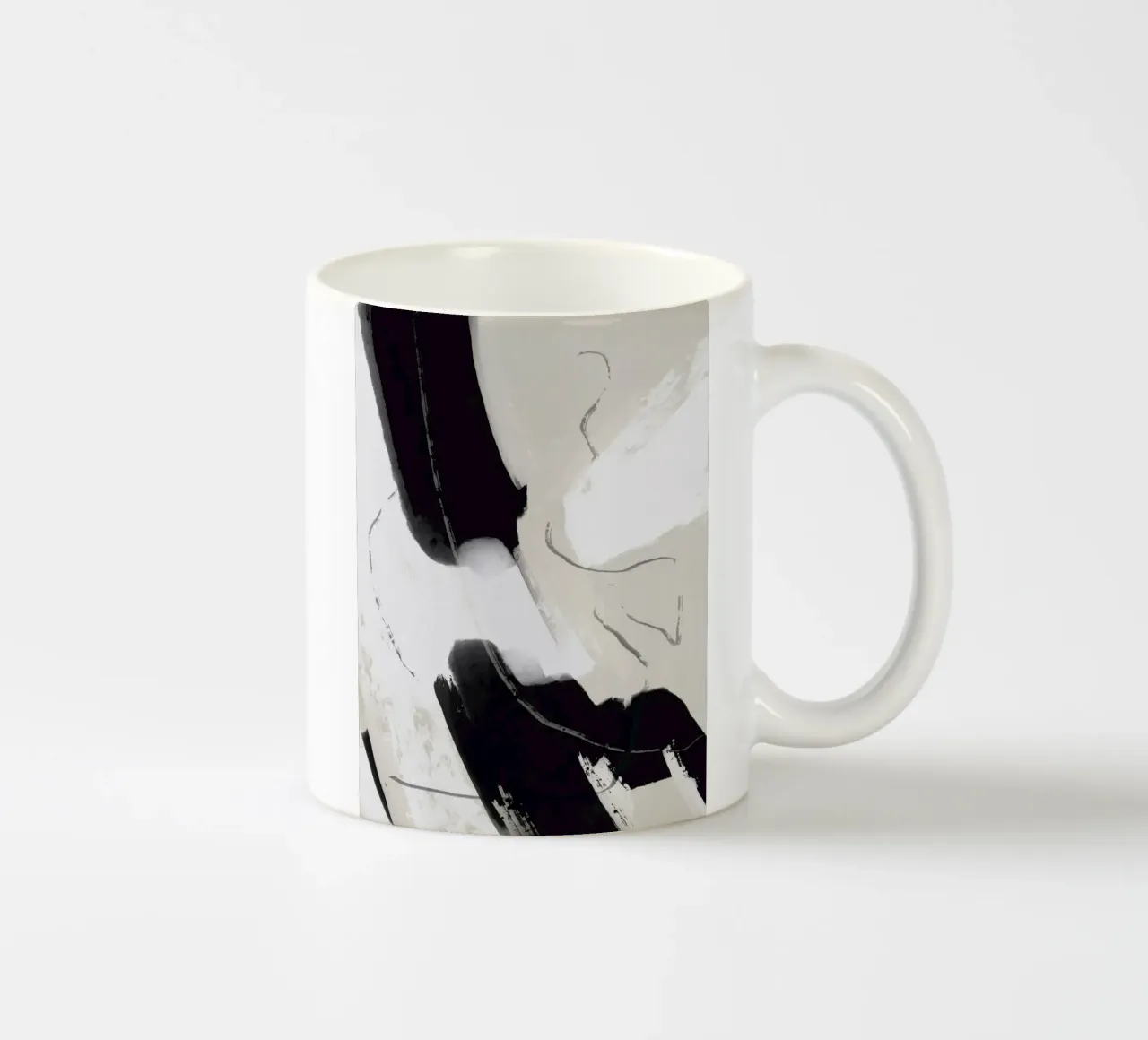 Dipingere astratto in bianco e nero tazza in ceramica da Little Dean