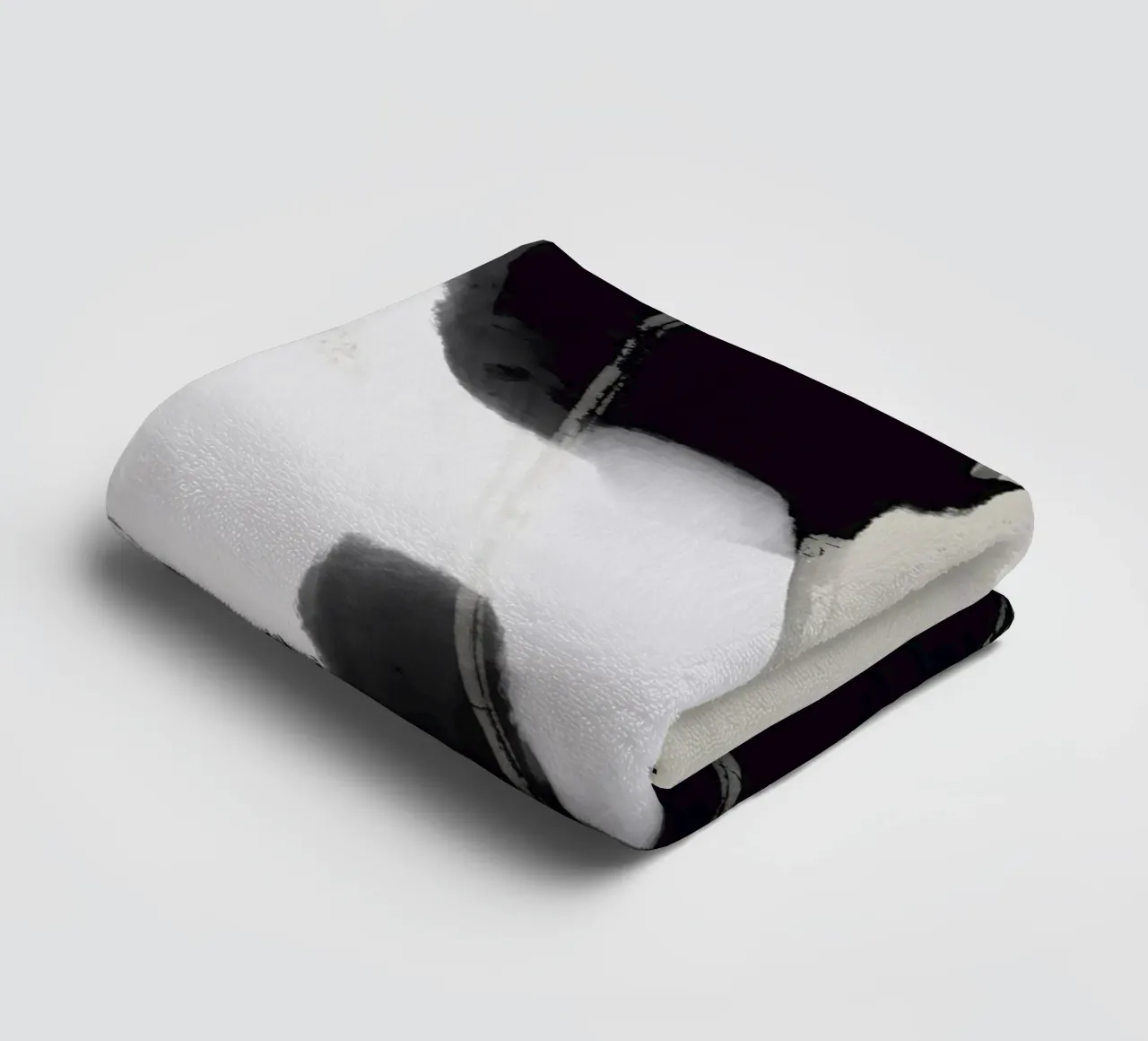 Pintura abstracta en blanco y negro toalla de baño de Little Dean