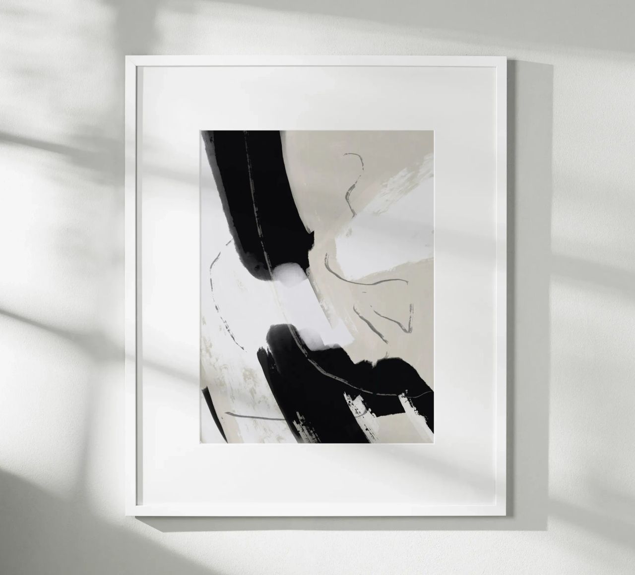Malen Sie abstraktes Schwarz und Weiß Poster von Little Dean