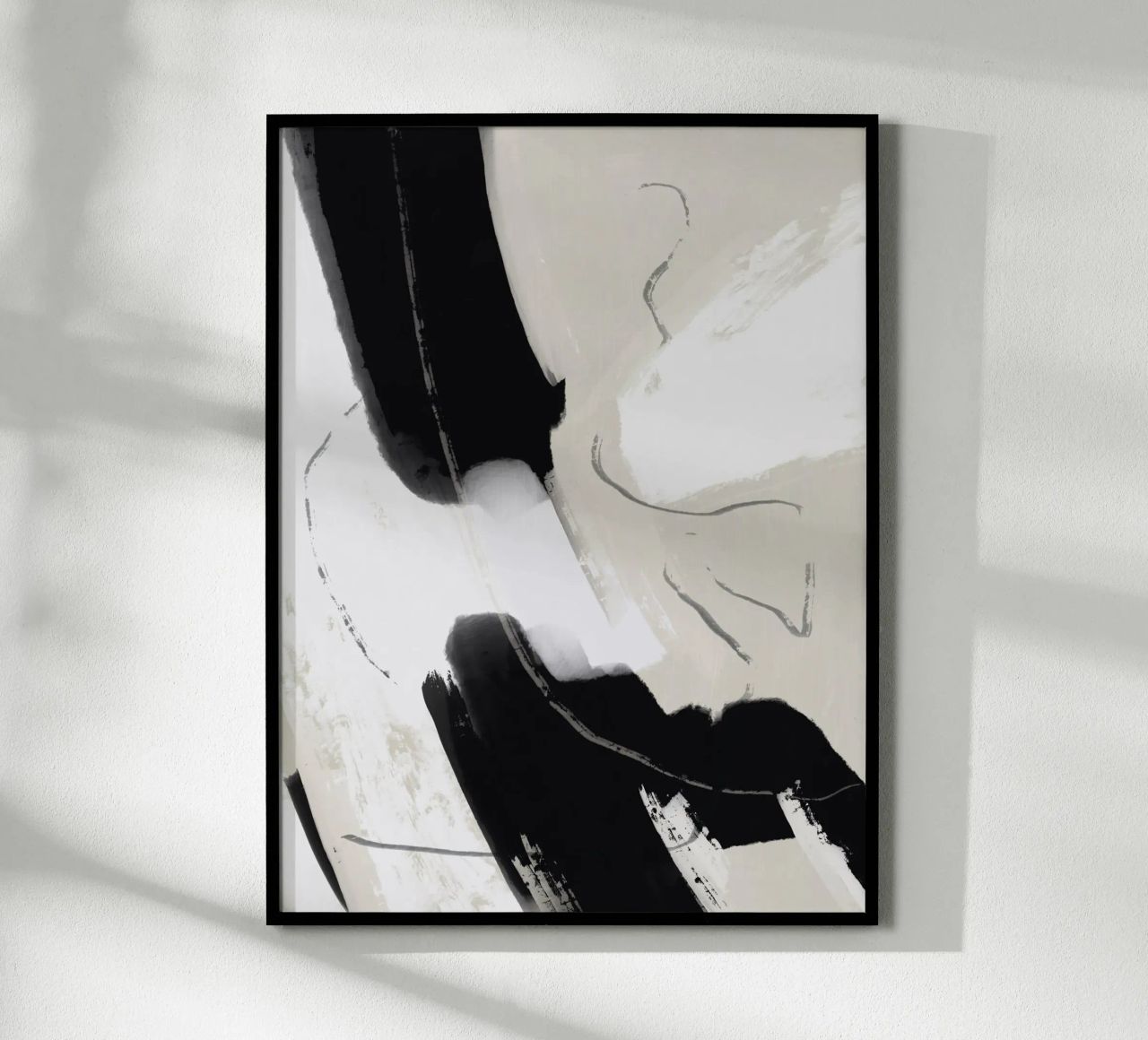 Malen Sie abstraktes Schwarz und Weiß Poster von Little Dean