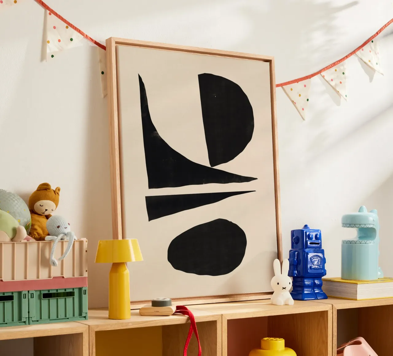 Forme geometriche decorative tela con Cornice a cassetta da Little Dean