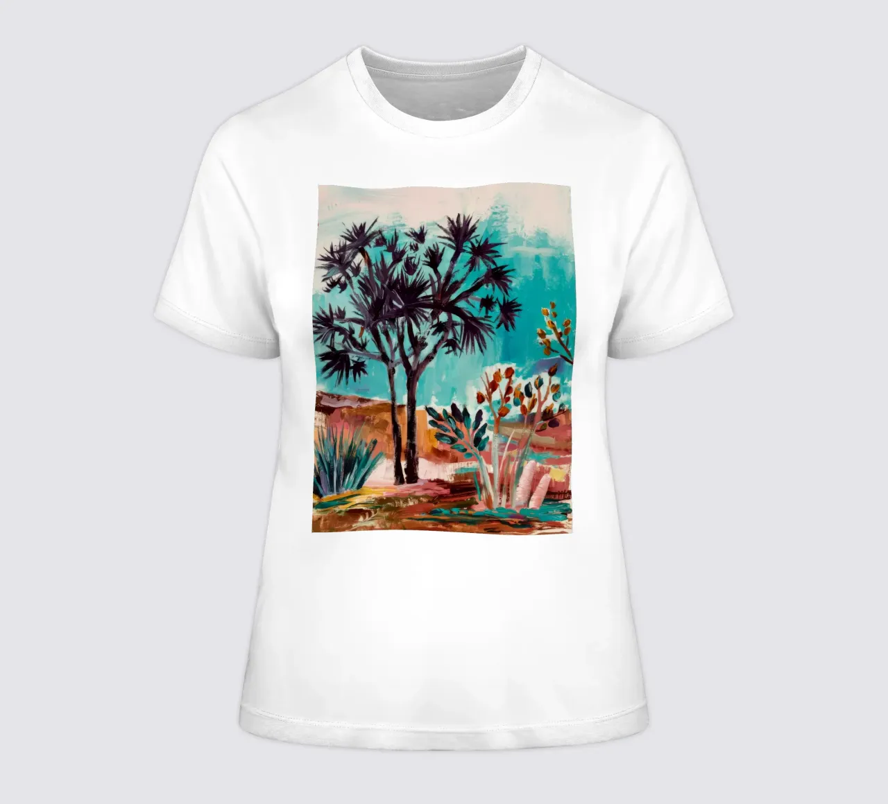 Schattenpalme Serenade Frauen T-Shirt von Obisidian Brush