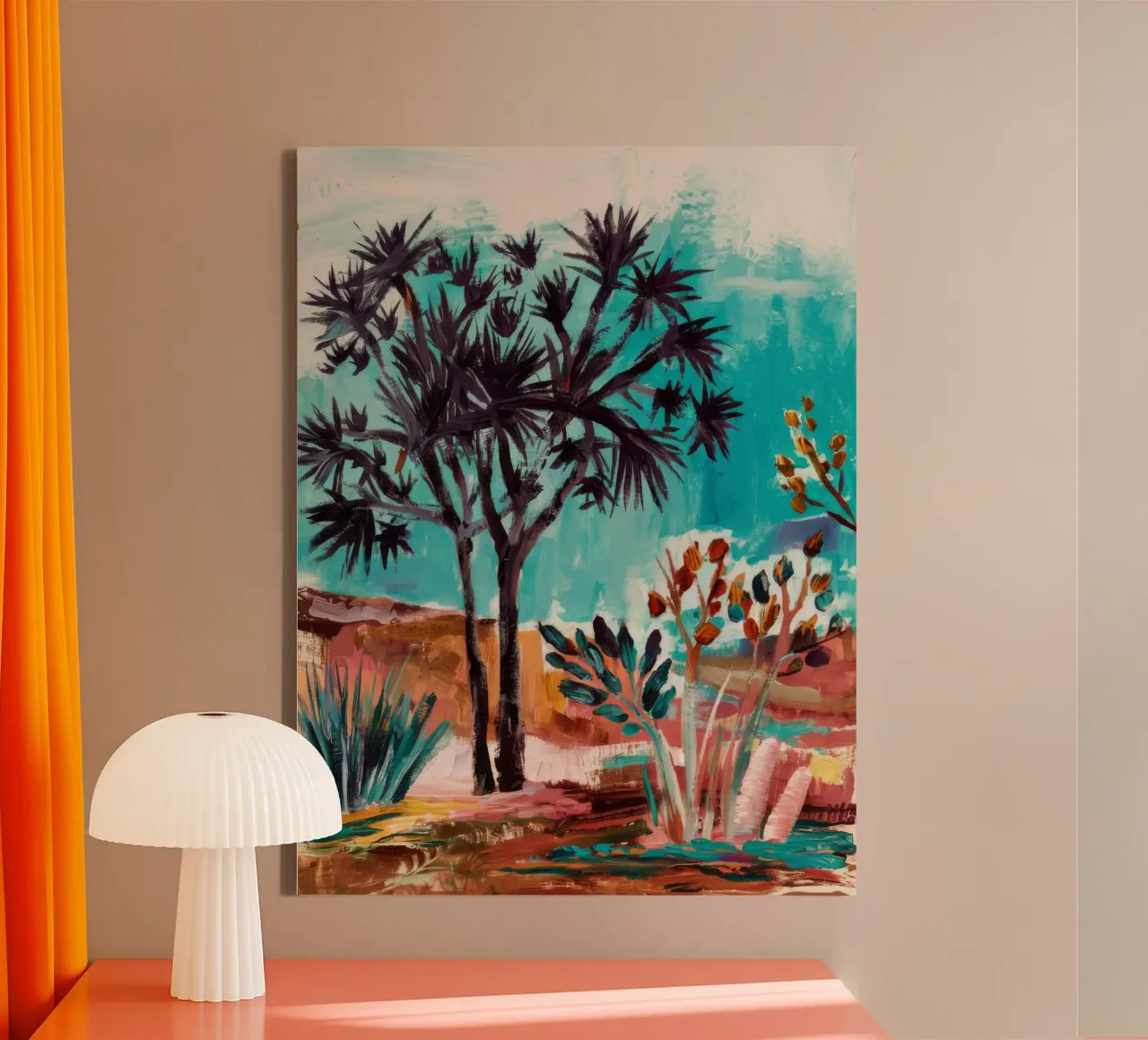 Schattenpalme Serenade Leinwand von Obisidian Brush