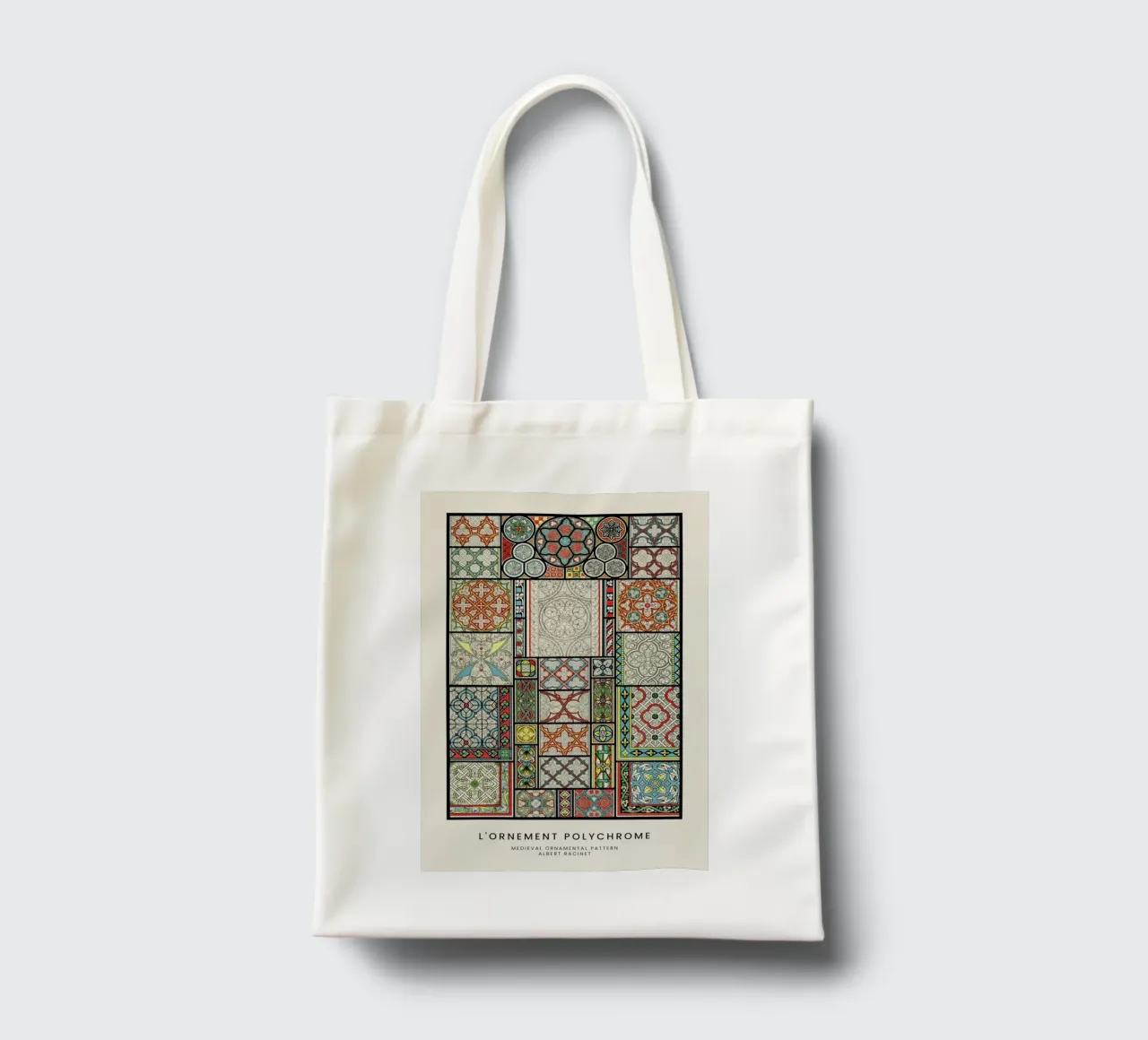 Racinet -  Medieval  Ornamental Pattern borsa in juta da Vintage by JUNIQE
