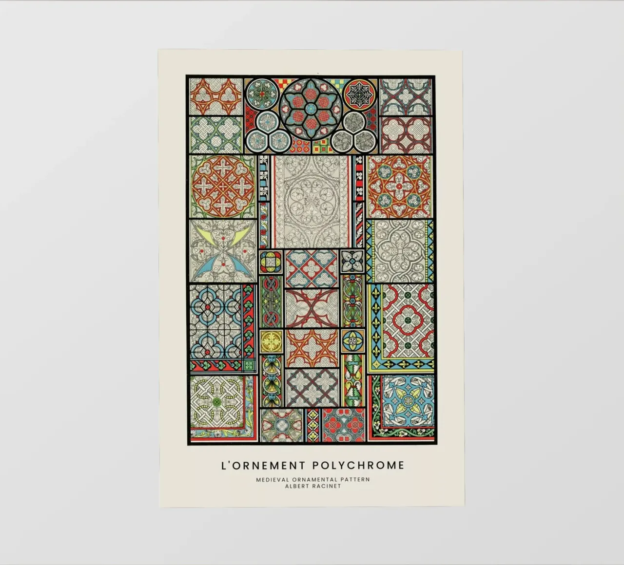 Racinet -  Medieval  Ornamental Pattern telo in pvc da Vintage by JUNIQE