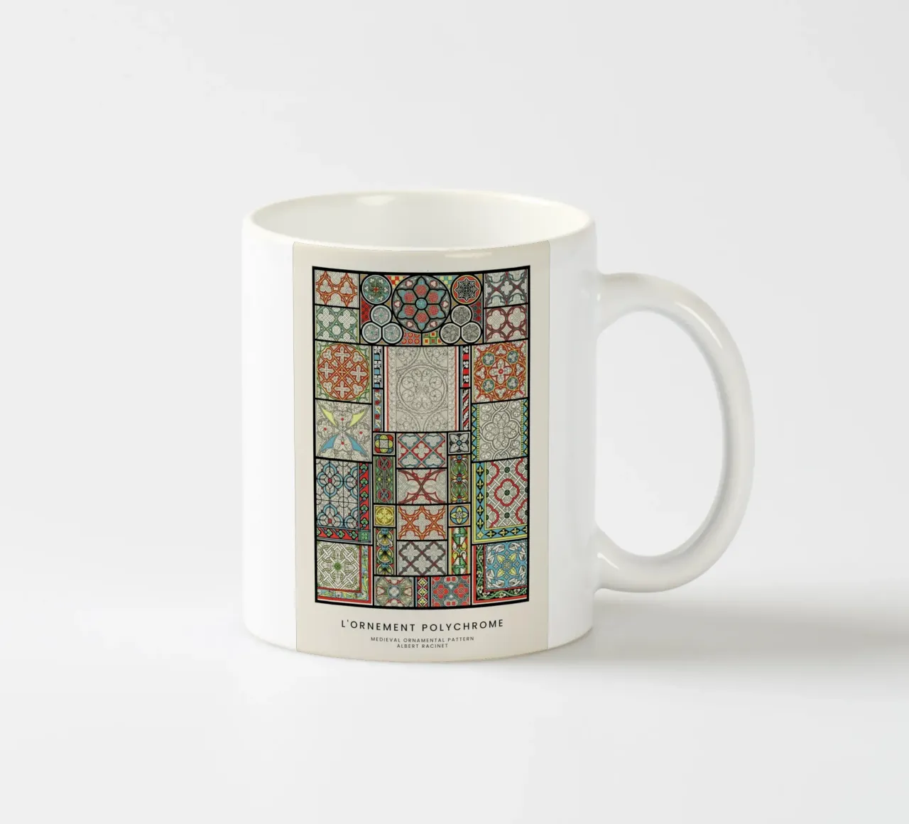 Racinet -  Medieval  Ornamental Pattern tazza in ceramica da Vintage by JUNIQE