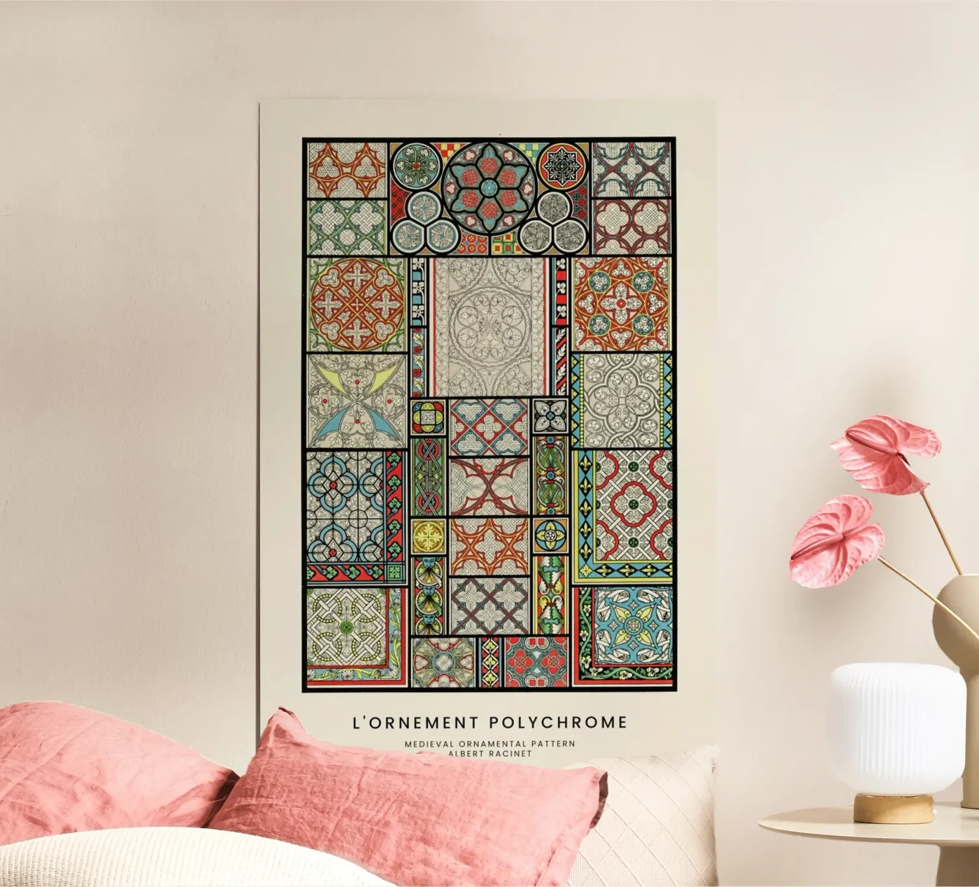 Racinet -  Medieval  Ornamental Pattern poster da Vintage by JUNIQE