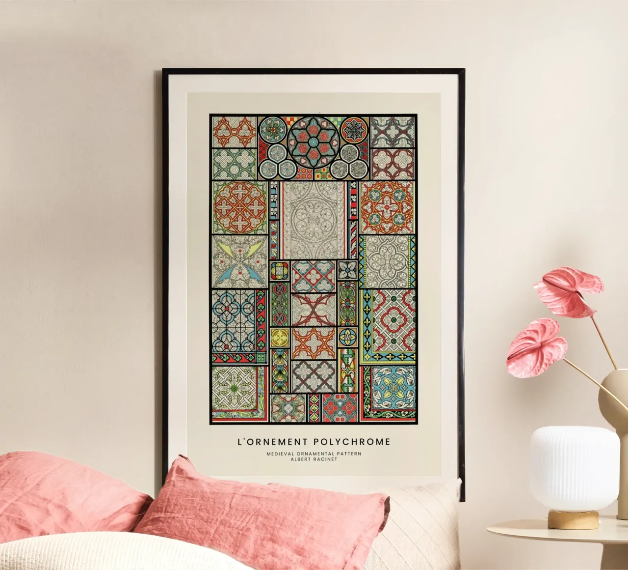 Racinet -  Medieval  Ornamental Pattern carta hahnemühle da Vintage by JUNIQE