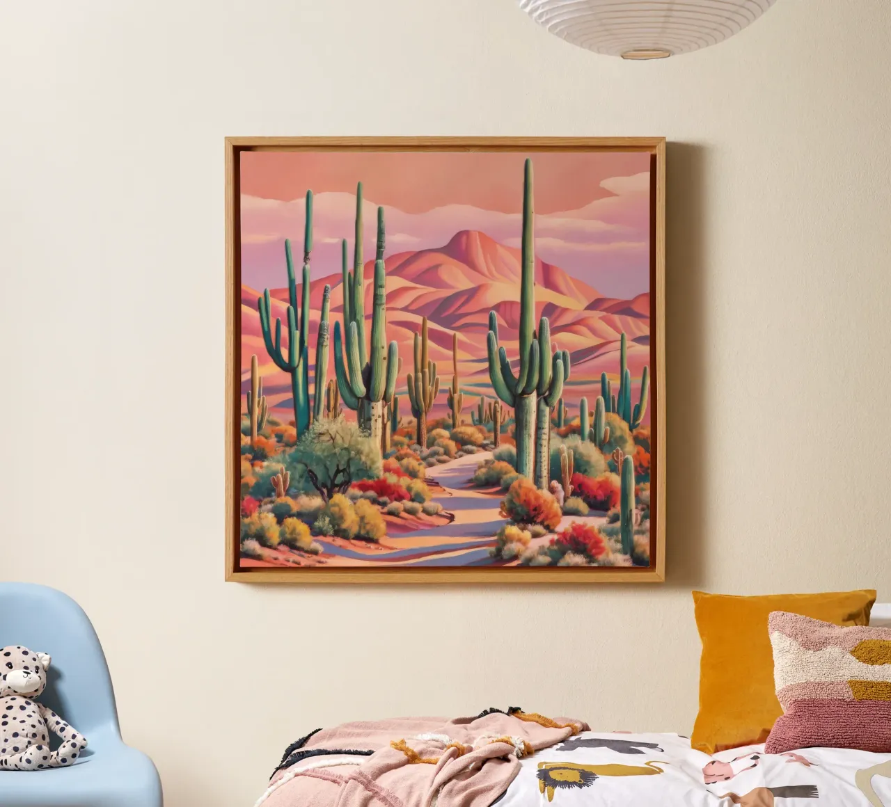 Cactus della Valle dell'Eco tela con Cornice a cassetta da Obisidian Brush