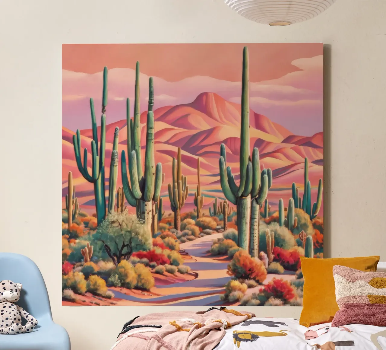 Cactus della Valle dell'Eco tela con Cornice a cassetta da Obisidian Brush