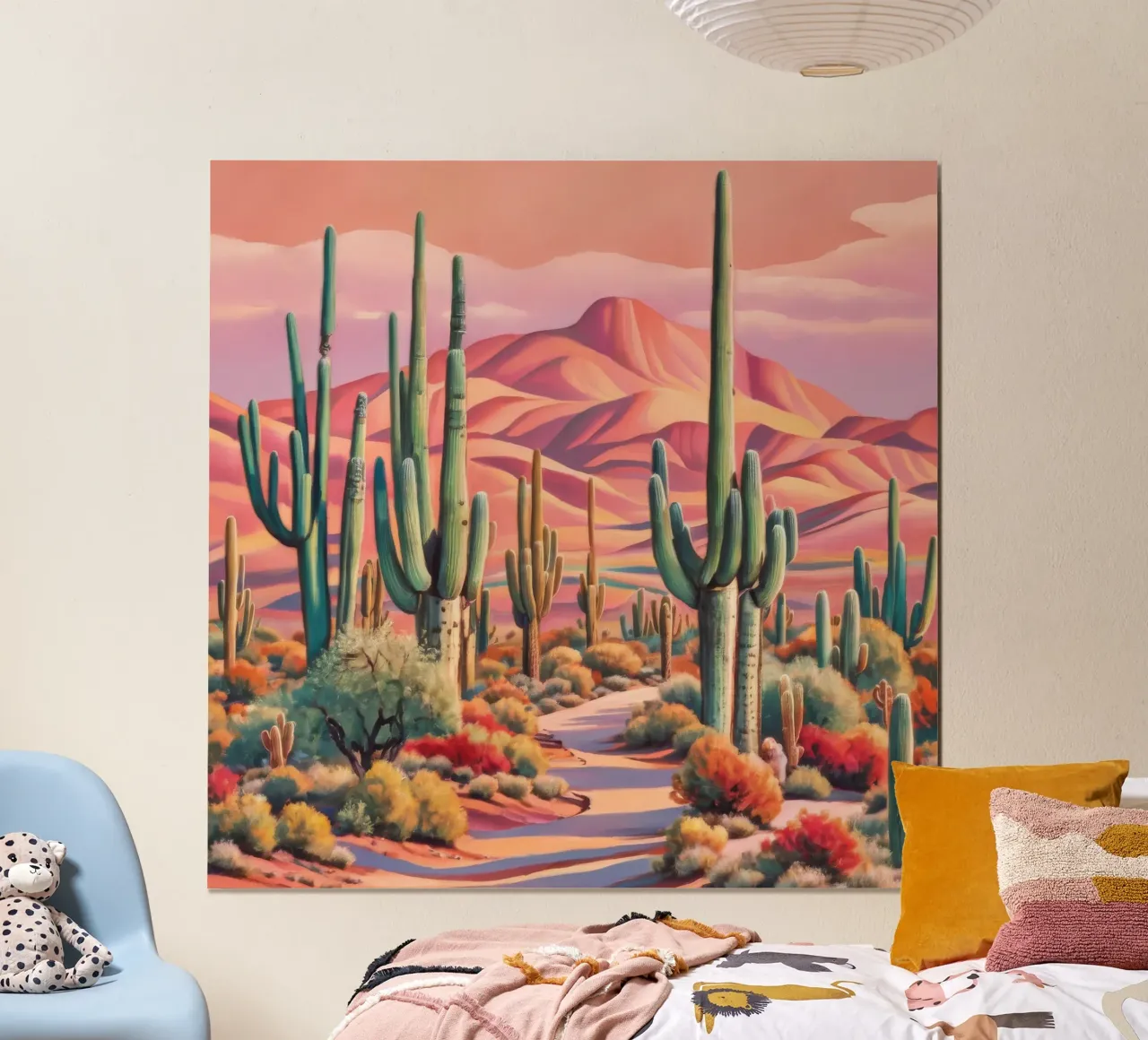 Cactus della Valle dell'Eco poster con telaio in plastica da Obisidian Brush