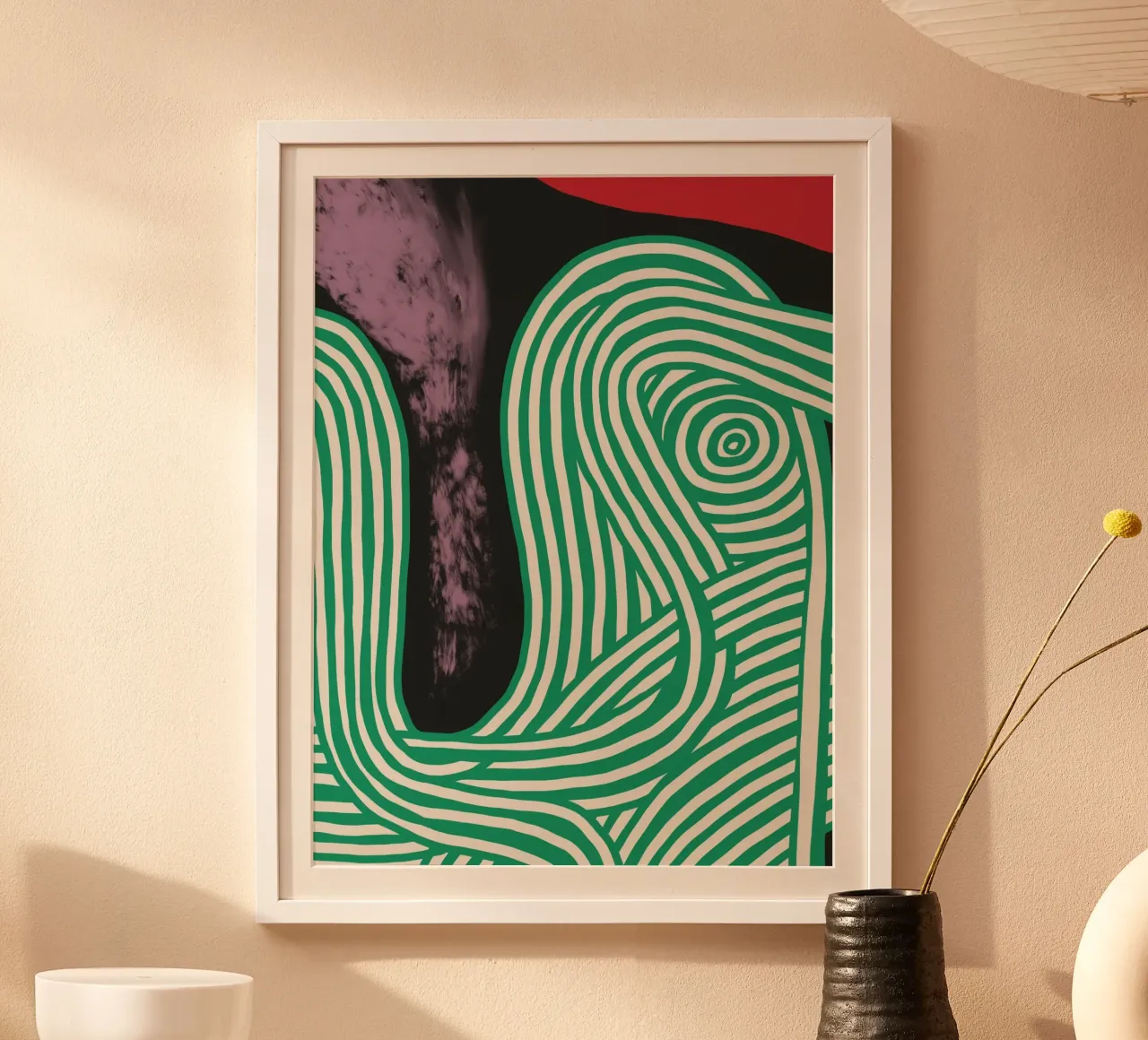 Große abstrakte Ölgemälde xii Poster mit Aluminium Rahmen von Little Dean
