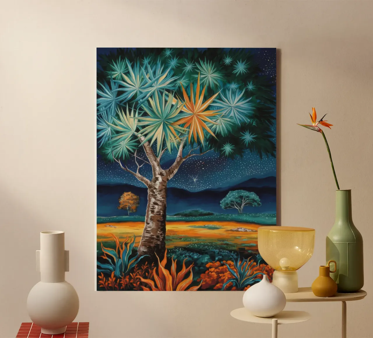 Sterrensprong Grove Magie canvas met Baklijst van Obisidian Brush