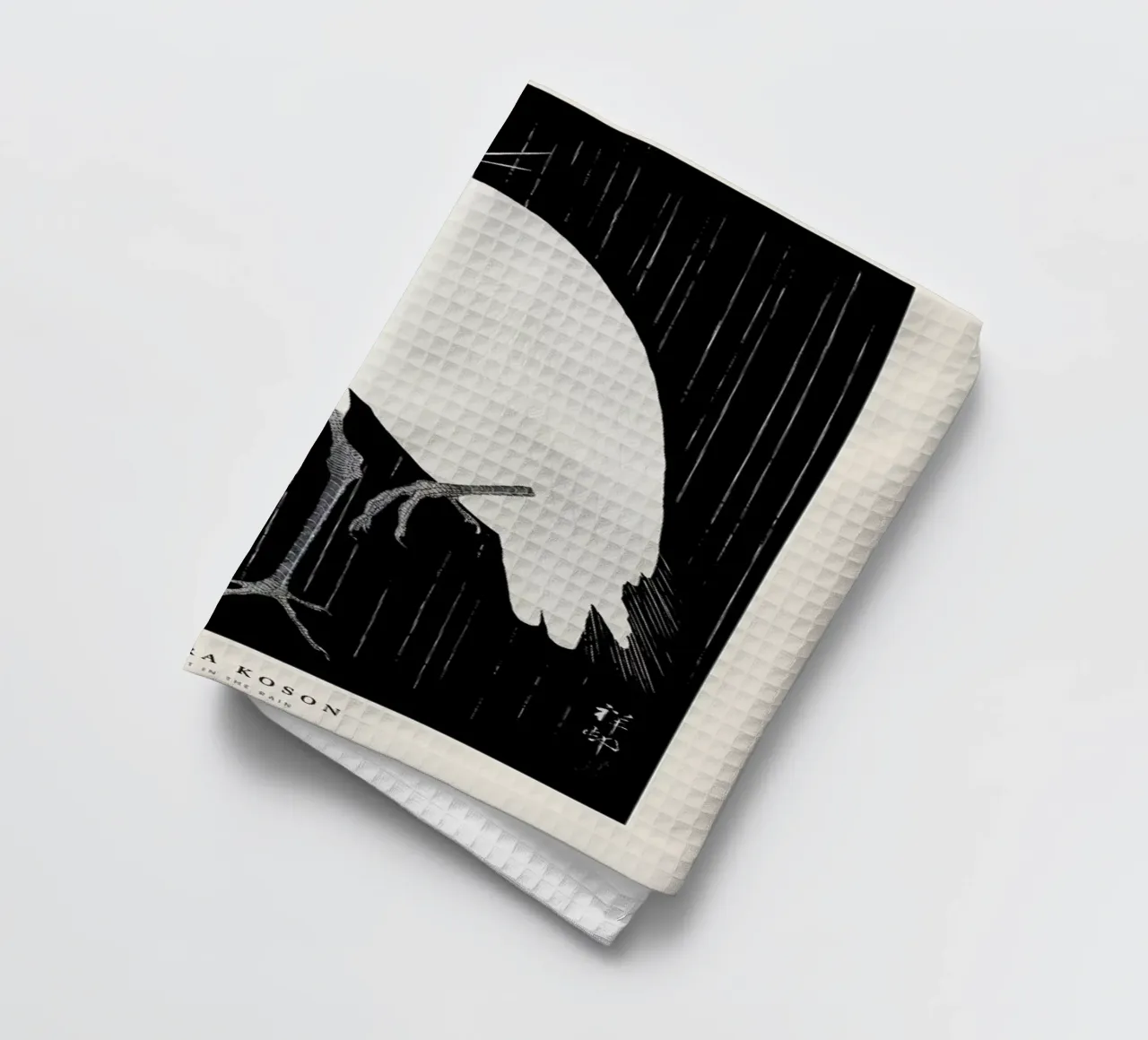 Koson - Egret in the Rain canovaccio da cucina da Vintage by JUNIQE