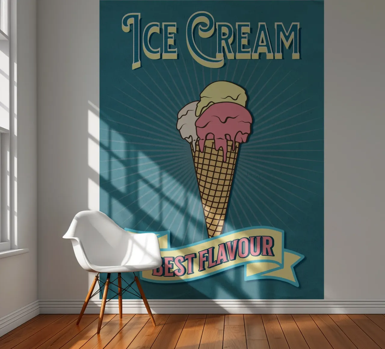 Retro Ice Cream Cone Poster | Best Flavour photo wallpaper by Une Affaire de Filles
