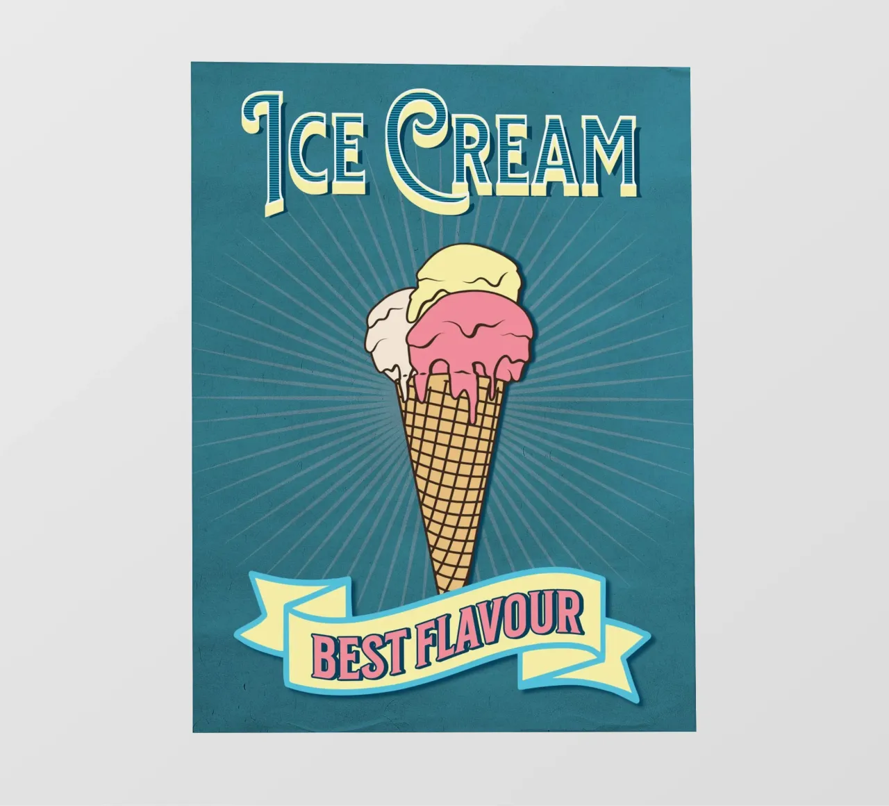 Retro Ice Cream Cone Poster | Best Flavour photo wallpaper by Une Affaire de Filles